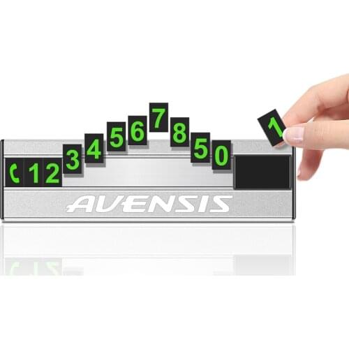 Phone Number Notification Car Temporary Parking Card alloy Luminous Car Sticker For Toyota avensis Interior Accessories