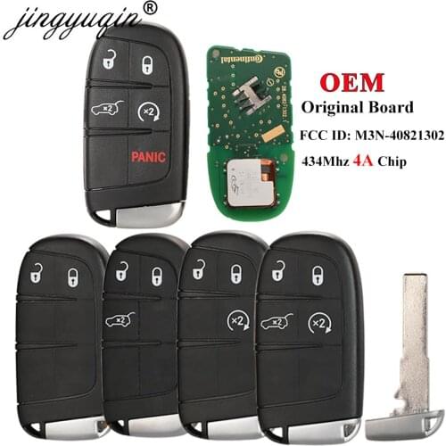 Jingyuqin 2/3/4 Buttons Smart Remote Control Key 433mhz 4A Chip Keyless Entry SIP22 Blade for Jeep Renegade Compass M3N-40821302