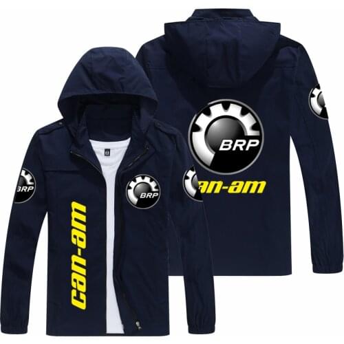 2021 Autumn Jackets BRP Can-am Logo Hooded Jacket Men‘s Fashion Windbreaker Waterproof Military Uniform Casual Motorcycle Jacket