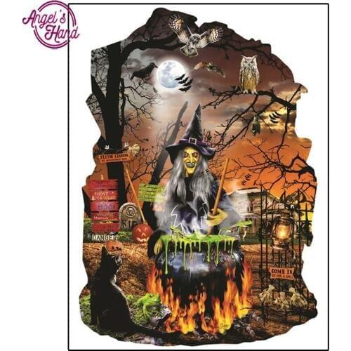 Full square diamond 5D DIY diamond embroidery witches brew cat diamond painting Cross Stitch Rhinestone mosaic decoration