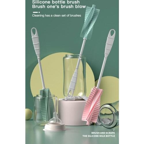 Cleaning Sponge Cup Brush Silicone Glass Long Handle Convenite Household Tea Drink Baby Bottle Kitchen Dining Bar Wash Tools