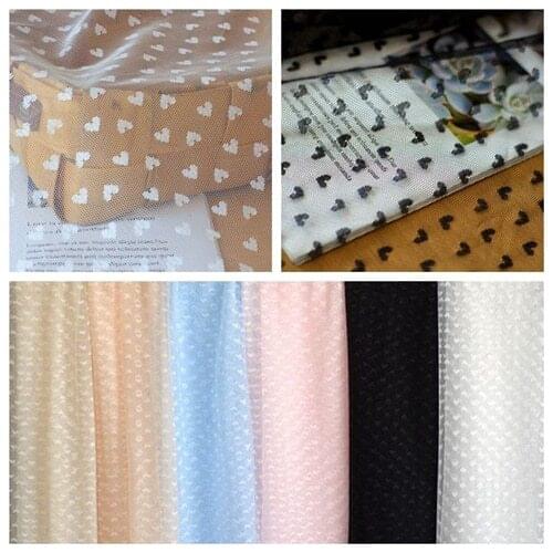 Heart net fabric horse dress DIY baby clothes puff skirt home textile clothing mesh embroidery lace fabric