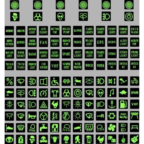 Luminous Sticker Rocker Switch Label Decal for Honda Hrv Civic Accord Cr-v Freed Pilot Odyssey Fit City BR-V Mobilio WR-V