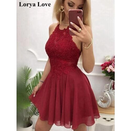 2020 Formal Party Sexy Graduation Dresses Red Short Prom Dresses A-Line Elegant Homecoming Vestidos De Gala Women Maxi Dresses