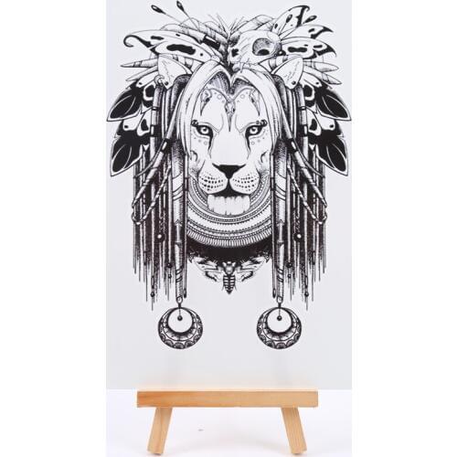 Lion temporary tattoos anime sticker tatoo temporary stickers tattoo sleeves flash tattoo stickers Taty fake tattoo xha harajuku