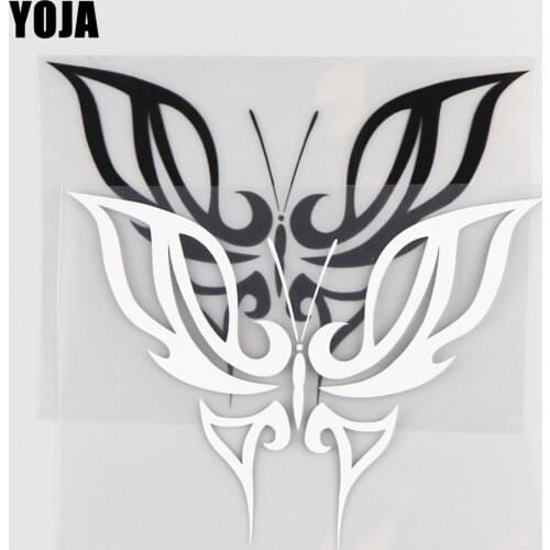 YOJA 16.5×11.7CM Cartoon Vinyl Butterfly Decal Fashion Animals Pattern Car Sticker Black/Silver 19C-0070