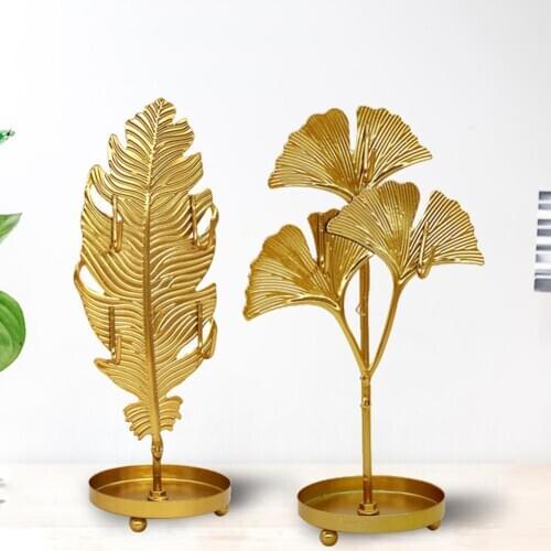 Leaf Shape Iron Jewelry Display Rack Stand Earrings Necklace Bracelet Organizer Jewelry Display Stand Storage Holders