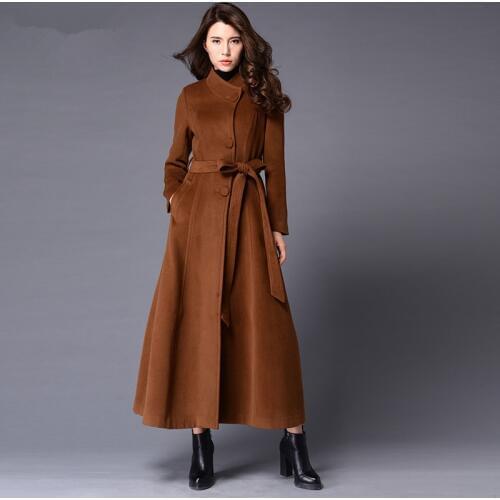 Plus Size 3XL Winter Coat Women Thicken Over Knee Cashmere Coat Maxi Woolen Coats Parka Winter Jacket Women Oversized Coat C2721