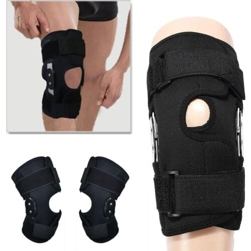 1Pc Adjustable Elastic Neoprene Compression Hinged Knee Patella Support Brace Sleeve Wrap Cap Stabilizer Sports Running Gym Wrap