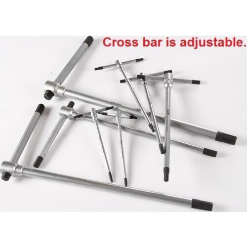 2pcs 8MM T-shape hex key adjustable movable hex wrench spanner auto truck hand tool, tire repair tool