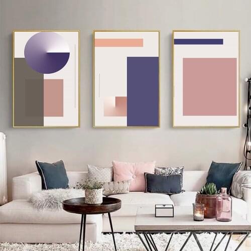 Abstract Painting Round Rectangle Canvas Print Rainbow Sun Posters Wall Prints Poster Boho Wall Art Pictures Kids Room Decor