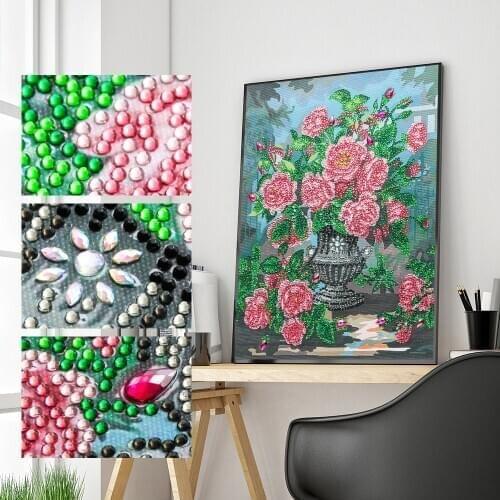 5D Special Shaped Diamond Embroidery Flower Vase DIY Diamond Painting Cross Stitch Diamond Mosaic AB Bead Picture New 2021