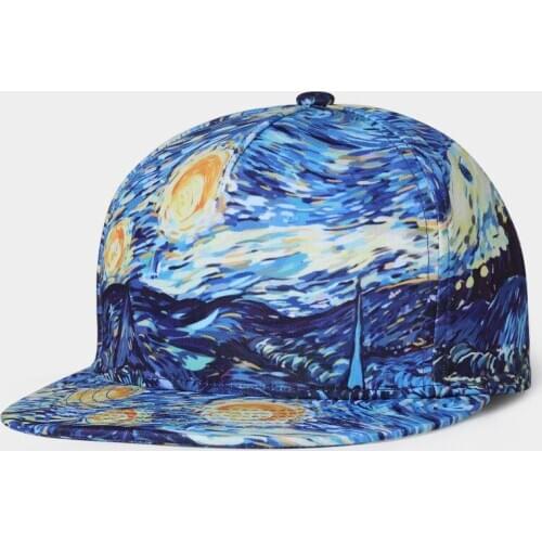 New arrive Spring Autumn unisex starry sky print colorful flat brim fashion casual hip hop street snapback sport baseball cap