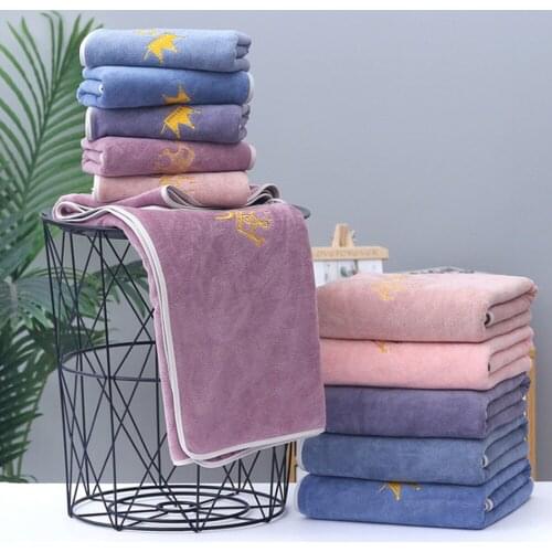 Household Simple Coral Fleece Microfiber Soft Super Absorbent Thickened Quick-drying Male And Female Adult Bathroom Towels