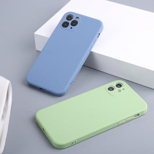 Solid Color Mobile Phone Case TPU Shockproof Soft Back Cover Ultra-thin All-inclusive Camera Lens Phone Case For iPhone 11 Case
