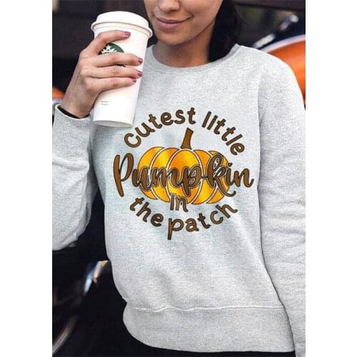 Colored Thanksgiving Cutest Pumpkin In The Patch Saweatshirt Pullover Fashion unisex pure cotton jumper women Outfits Sweat top
