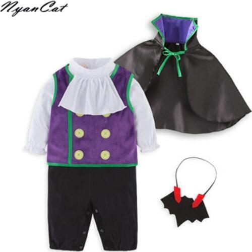 Childrens Show 4pc-suit Boys Long-sleeved Vampire Suit Four-piece Kids' Suit Baby Clothing Halloween Cosplay Suit