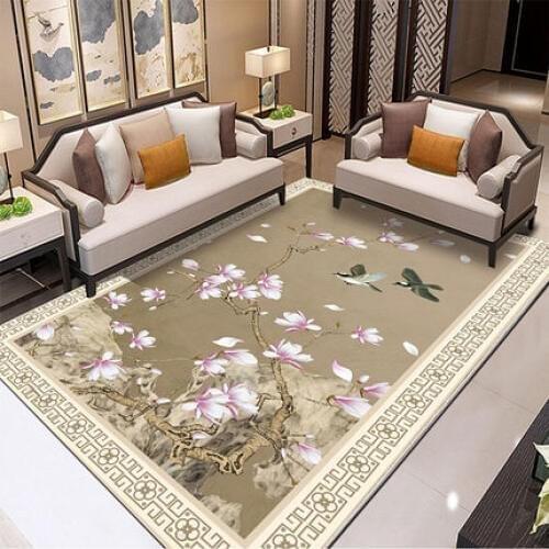 Chinese Style Carpet Living Room Bedroom Rectangular Decorative Non-Slip Soft Mat