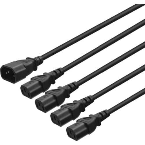 HOT-Power Extension Cord, One-Point Four-Pin Bifurcated Cord C14 to 4XC13 Power Cord for Ups Host, Pdu Power Strip