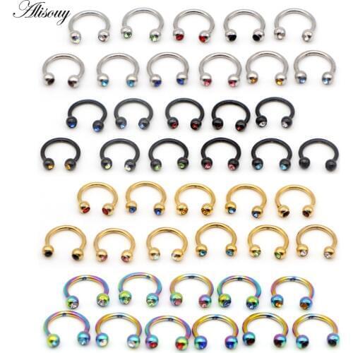 Alisouy 1 PCS Fashion Fake Septum Medical Titanium Nose Ring color Gold Body Clip Hoop For Women Septum Piercing Clip Jewelry