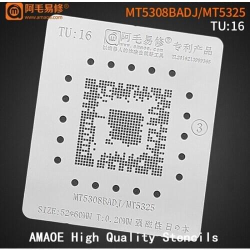 MT5308BADJ/MT5325 BGA Stencil For LCD TV CPU Chipset Reballing IC Pins Square Hole Soldering Tin Plant Net Heating Template