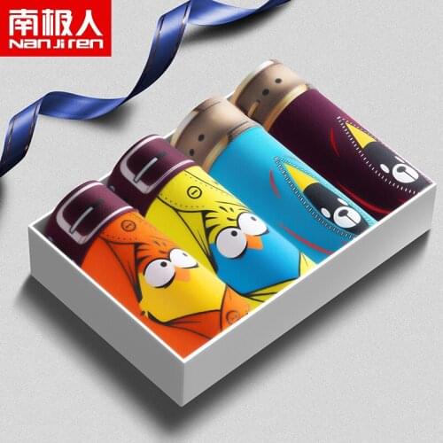 Nanjiren Mens underwear breathable boxer shorts cartoon trend large size personality loose youth boxer shorts sexy HT