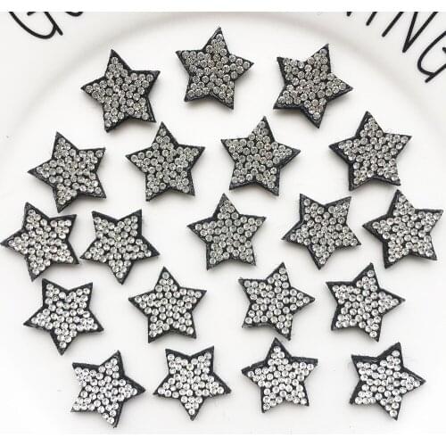 New Fashion 10pcs/package Five-pointed Star Non-woven Fabric Hot Drilling Cloth Stickers DIY Clothing Accessories Supplies