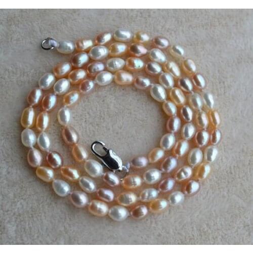 New Favorite Pearl Choker Necklace White Pink Lavender Rice Genuine Freshwater Pearl Jewelry Fine Birthday Party Nice Girl Gift