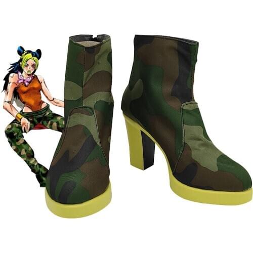 JoJos Bizarre Adventure Jolyne Cujoh Cosplay Shoes Boots Leather Custom Made For Halloween Cosplay Prop
