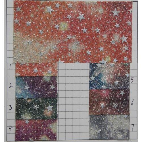Factory wholesale new star synthetic PU leather fabric high quality glitter star artificial leather material