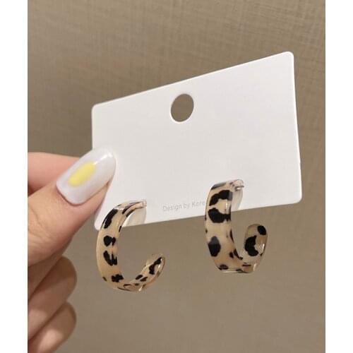 Simple Leopard C-shaped Womens Small Personalized Women 2021 Sport Promotion Earrings for Women Girls European Bridal