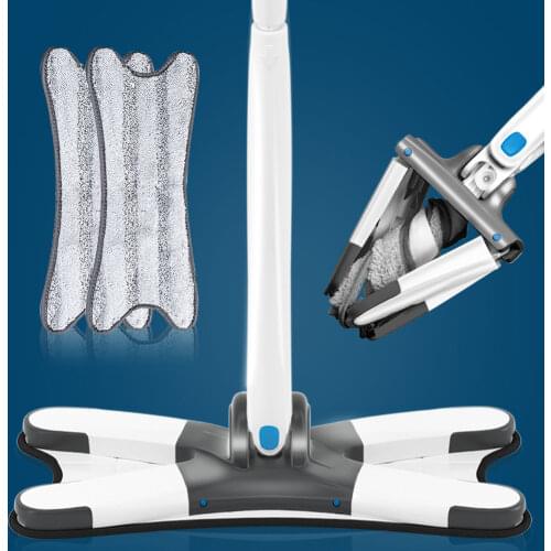 X-Type Microfiber Hardwood Floor Mop Hand Free Washing Flat Mop With Replace Pads Easy Wringing Household Floor Cleaning Tools