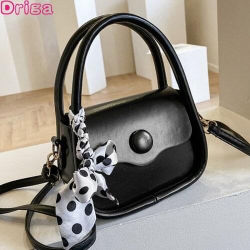 Driga Handbags For Women 2021 New Fashion Crossbody Shoulder Messenger Bags Solid Color Hasp Elegant Pu Leather Mini Bow Bags