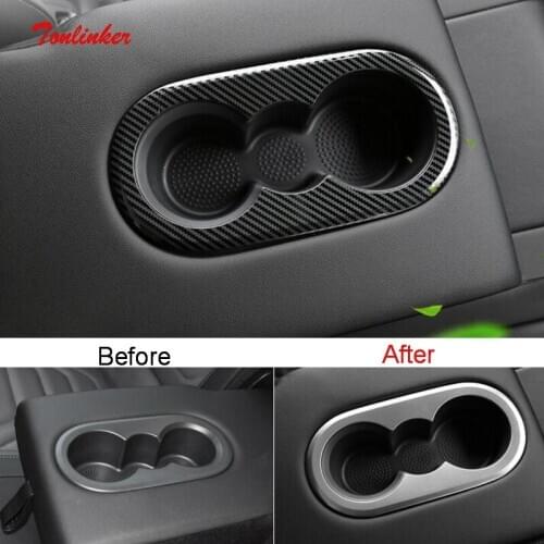 Tonlinker Interior Rear Armrest Water Hold Stickers for Volkswagen Jetta MK7 2019-20 Car Styling 1 PCS Metal Cover Stickers