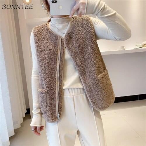 Vests Women Solid Loose All-match Popular Korean Style Fashion Simple Chic Cozy Ins Vintage Sleeveless Students Retro Ladies New