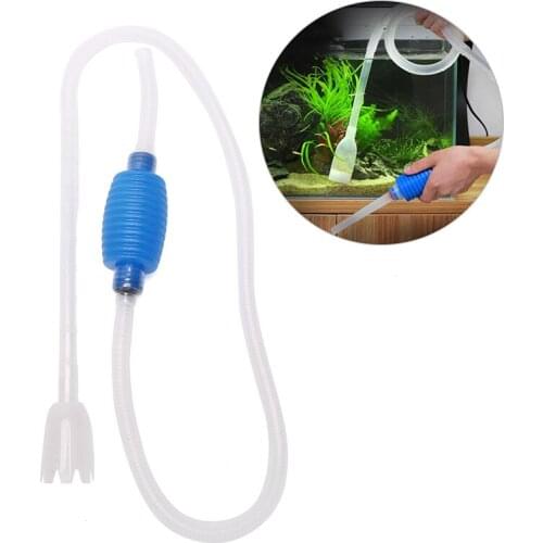 1Pc Aquarium Gravel Cleaner Vacuum Handheld Siphon Pump With Filter Nozzle Fish Tank Water Changer Air Pump Cleaning Accessories