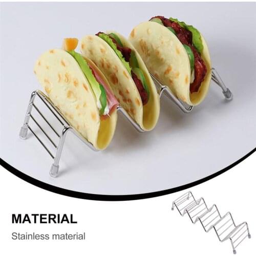 1Pc Stainless Steel Taco Rack Stand Taco Holder Hard Shell Tacos Tortilla Roll Mexican Pancake Rack Frying Food Rack Kitchenware