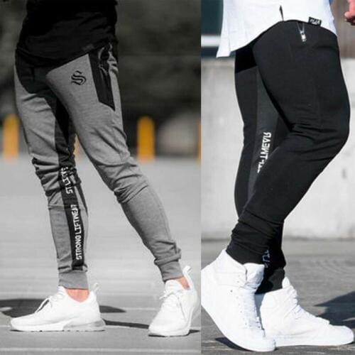 2019 Hirigin Mens Bodybuilding Gyms Skinny Long Trousers Sweatpants Workout Fitness Joggers Sport Pants