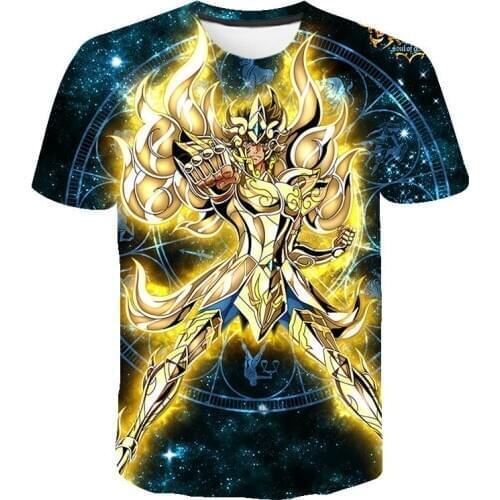 2021 Summer 3D Printed T Shirts Saint Seiya Casual Men Women Children Fashion Short Sleeve Cotton Boy Girl Kids Cool Tops Tee
