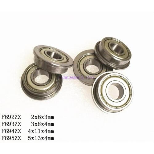 25-30pcs/Lot F692ZZ , F693ZZ , F694ZZ , F695ZZ Flange Bearing Deep Groove Ball Bearing Mini Ball Bearing Brand New
