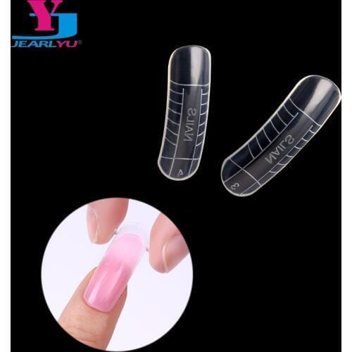 3pcs 72 Tips Acrylic Transparent Gel False Fake Nail Tips With Scale Model Form For Full Cover Nail Extension Artificial Salon