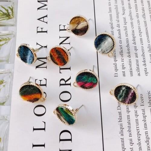 Heart Wool Stuff Stud Earring Accessories Pendant Necklace Supplies for Jewelry Making Accessories Components 6pcs