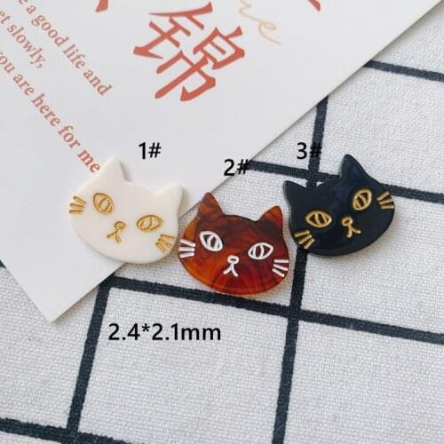 6PCS Resin Cat Without Holes Accessories Hand Made Earrings Making Connectors DIY Pendant Jewelry Findings & Components Charms