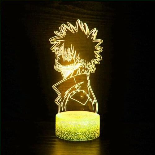 Acrylic 3d small night lamp anime My Hero Academia Dabi led light bedroom decoration cool comic gift Rgb color table lamp Dabi