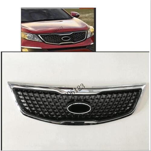With LOGO Car avant Grill Grille cas avec une bande pour For Kia Sportage 2011--2014 Very good quality