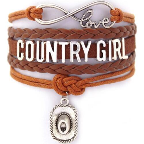 Infinity Bracelets the U.S. southern country girl saguaro cactus Music bracelet Sports Suede Leather Cheer Bracelets