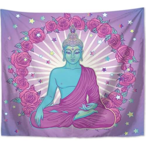 Bohemian Fashion Buddha Tapestry Wall Meditation Mushroom Pattern Purple Psychedelic Eye Hand Tapestry Home room decoration