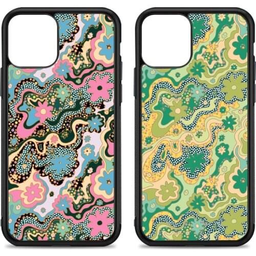 Flowing flowers Phone Case for iPhone 12 mini 11 pro XS Max X XR 6 7 8 plus SE2020 High quality silicon and Hard plastic cover