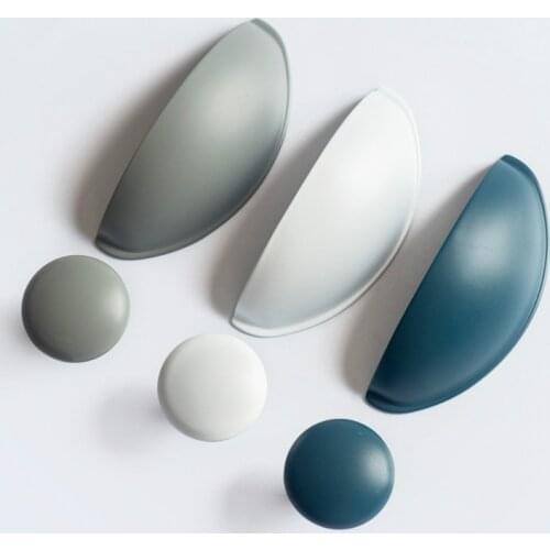 Childrens room cartoon handle wardrobe door cabinet furniture handle white blue gray cabinet drawer handle