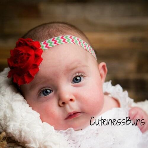 Chiffon Flower Childrens Headband Baby Printed Elastic Headband
